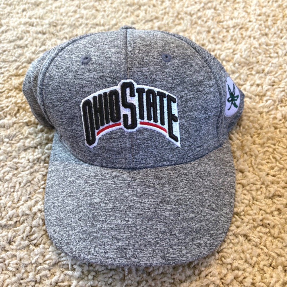 Ohio State Buckeyes Hat Heather Gray Space Dye Adjustable Baseball Cap NCAA - Picture 2 of 8